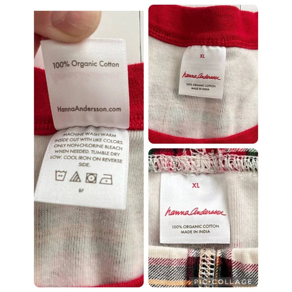 Hanna Andersson Organic Cotton Soft Plaid Matching Pajama Set Women Size XLarge